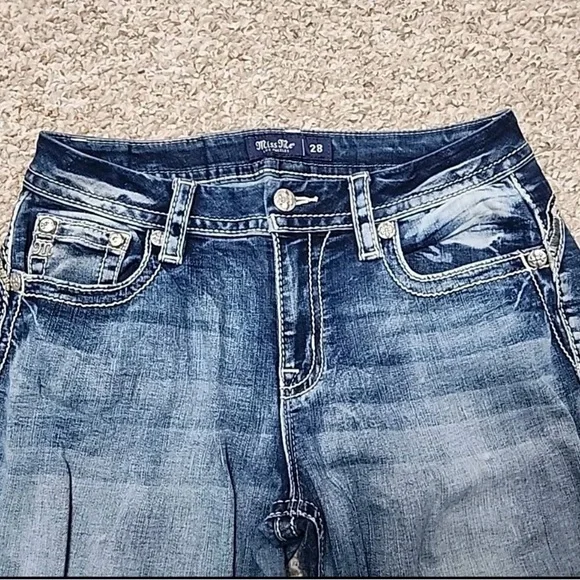 Miss Me Blue Jeans with Silver Wing Embellishments - Picture 3 of 15